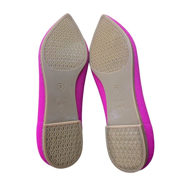 Vivaia Womens Ena 2.0 Pitaya Pink Pointy Toe Knit Flats Size 10.5 40.5 Washable - Picture 2 of 8